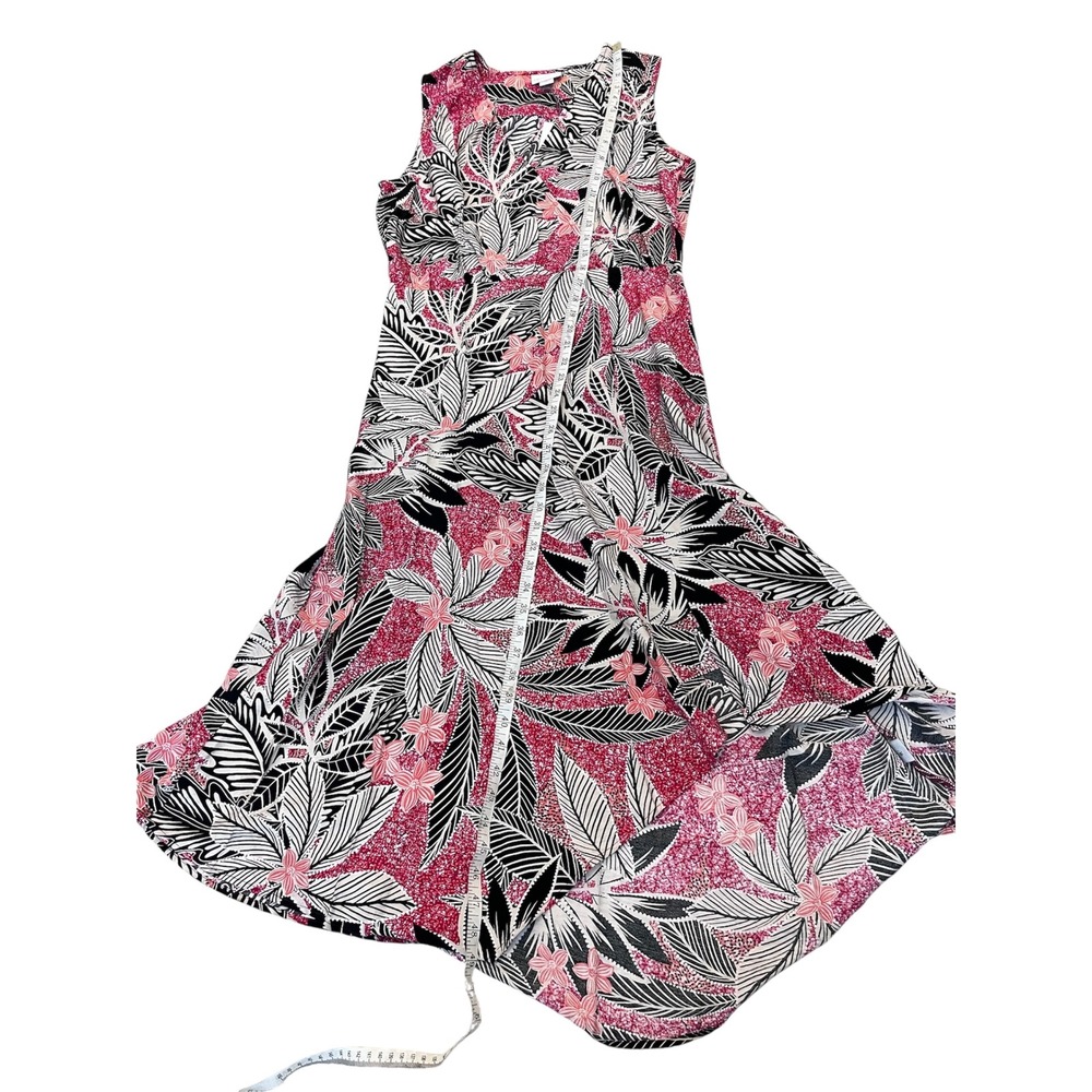Liz‎ Claiborne Midi Dress Tropical Print Sleeveless V-Neck Casual Size M - Picture 8 of 8
